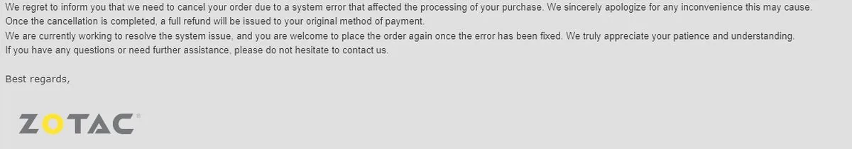 Zotac Cancels RTX 50 Series Preorders And Then Relists GPUs At Higher Prices 2 Zotac Cancels Orders Relists Higher Prices 1