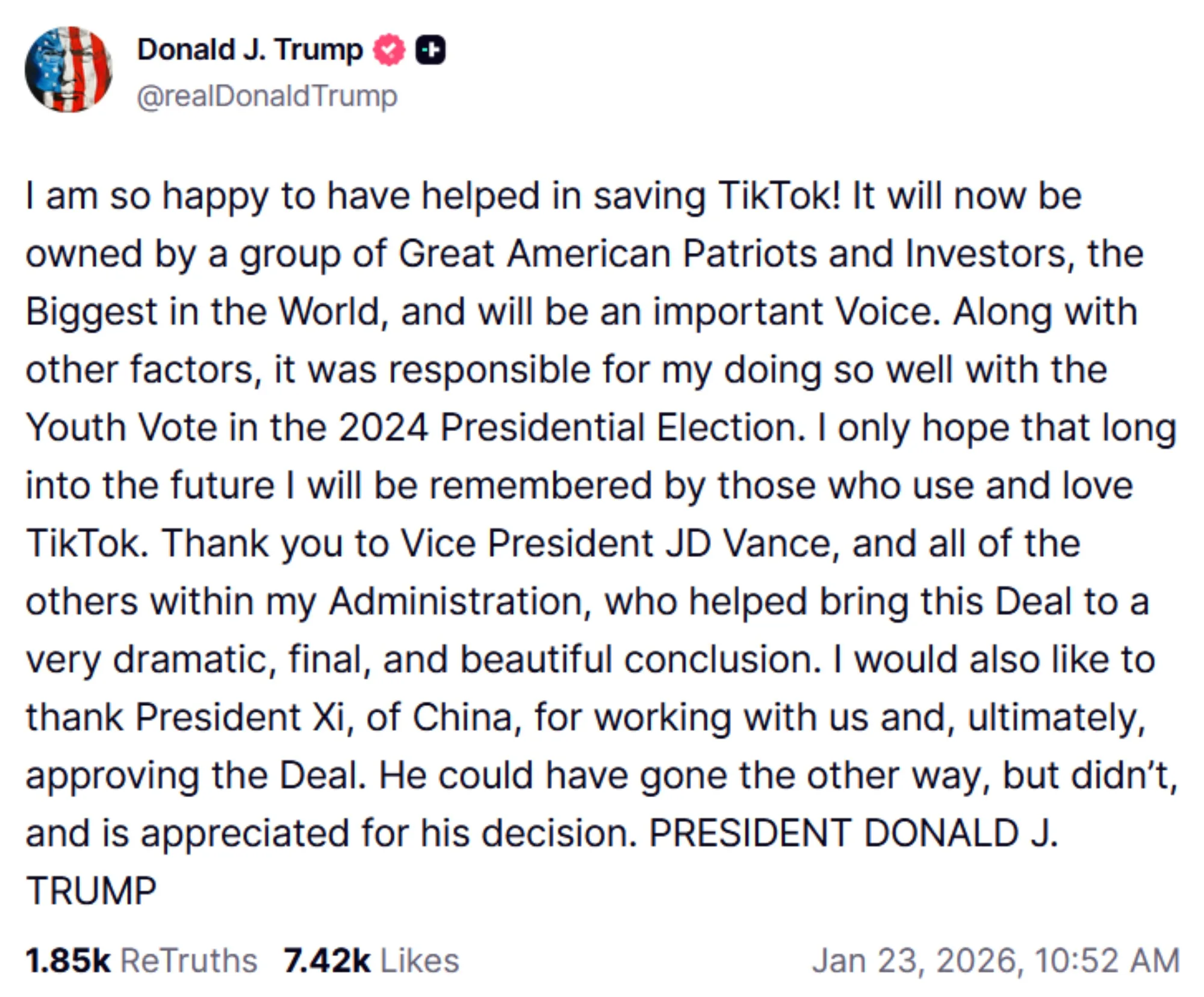 Trump Truth Social TikTok