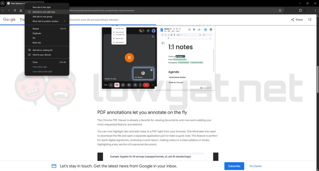 google chrome split view new features 4