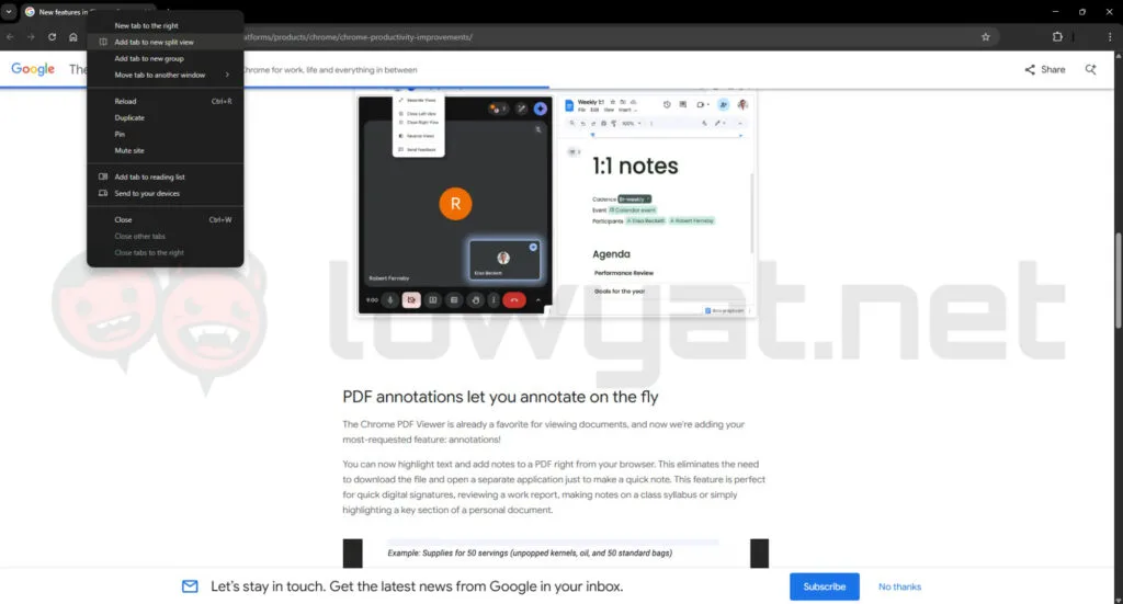 google chrome split view new features 4