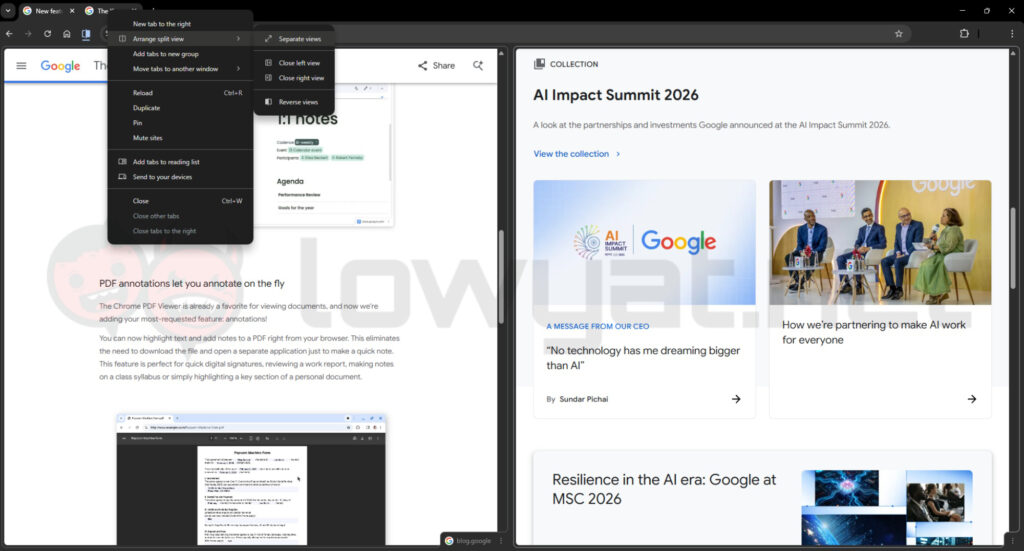 google chrome split view new features 4