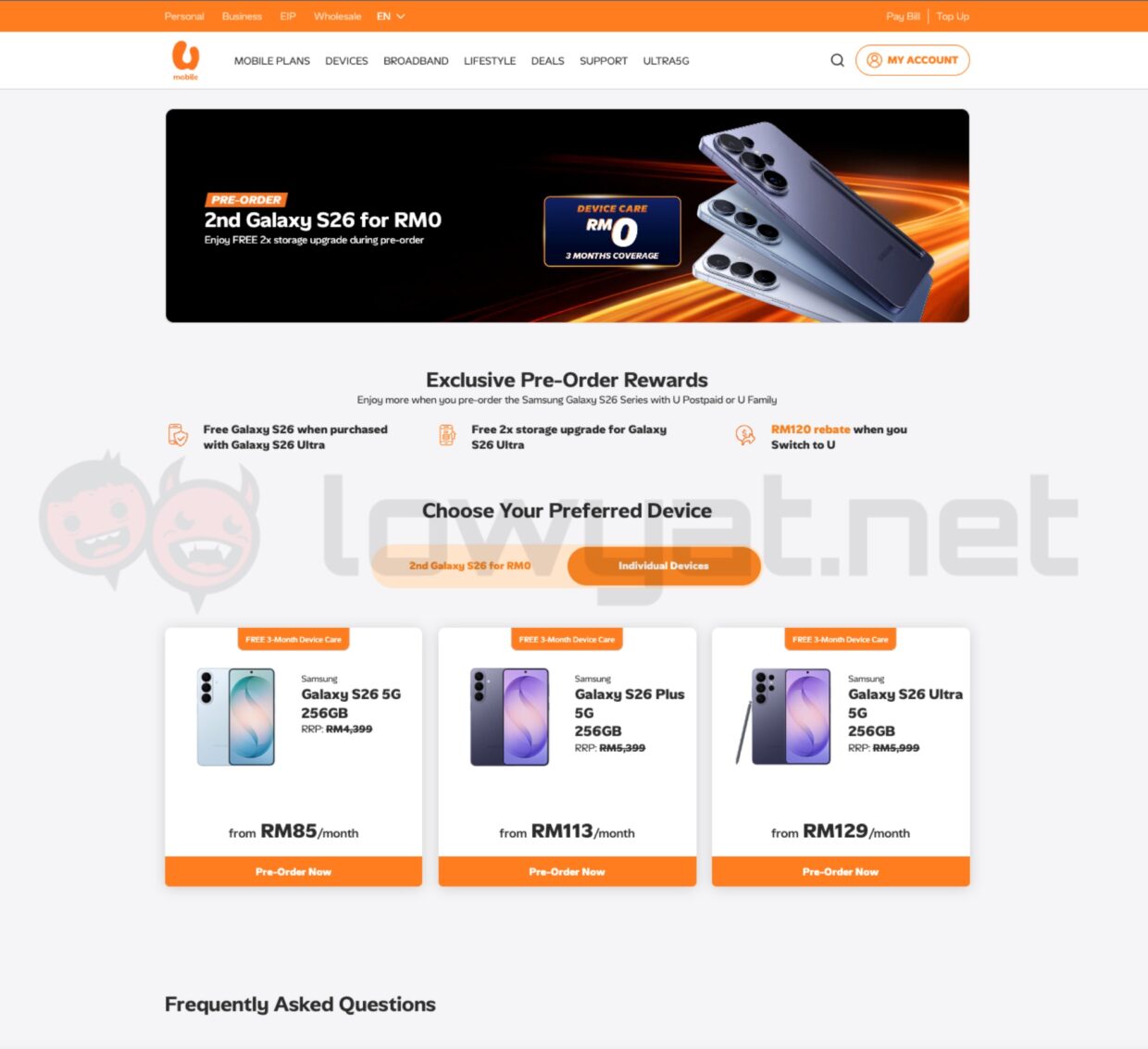 amsung galaxy s26 series pre-order maxis yes 5g celcomdigi u mobile