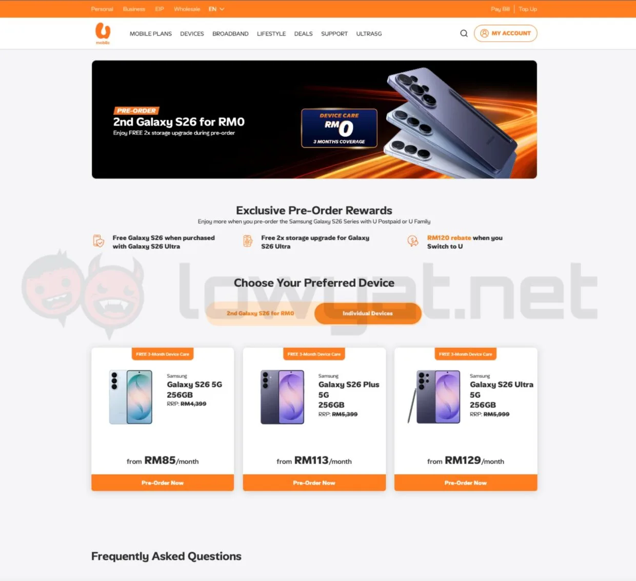 amsung galaxy s26 series pre-order maxis yes 5g celcomdigi u mobile
