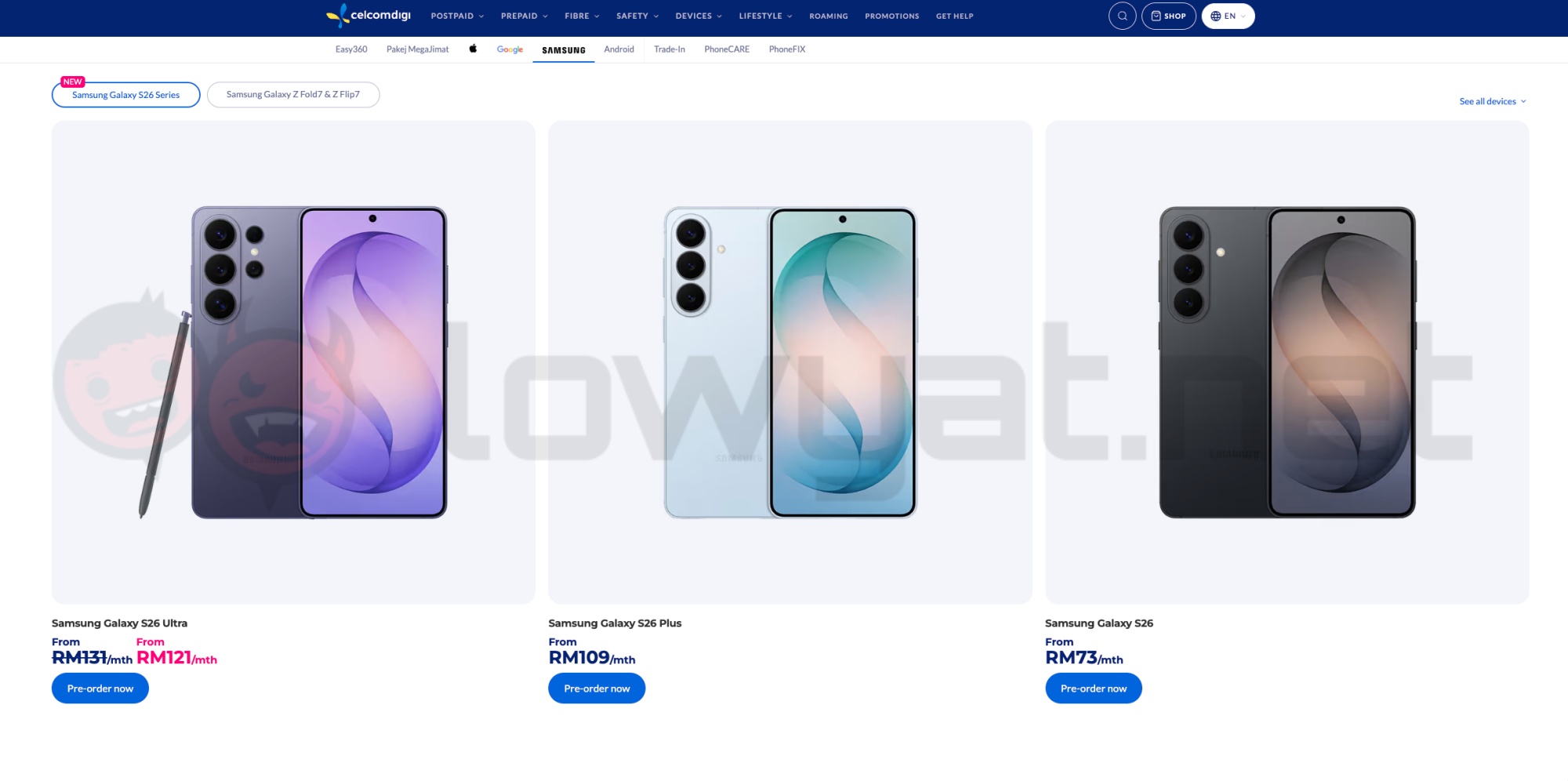 amsung galaxy s26 series pre-order maxis yes 5g celcomdigi u mobile