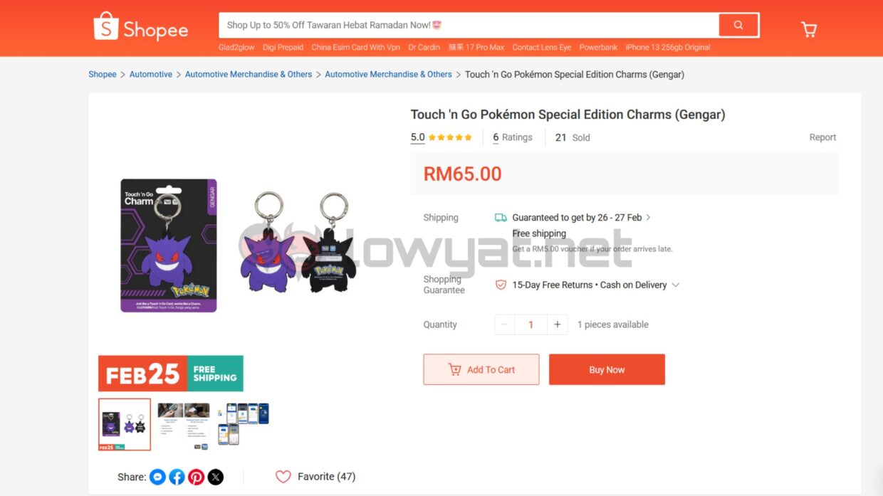 Touch 'n Go Pokemon charm