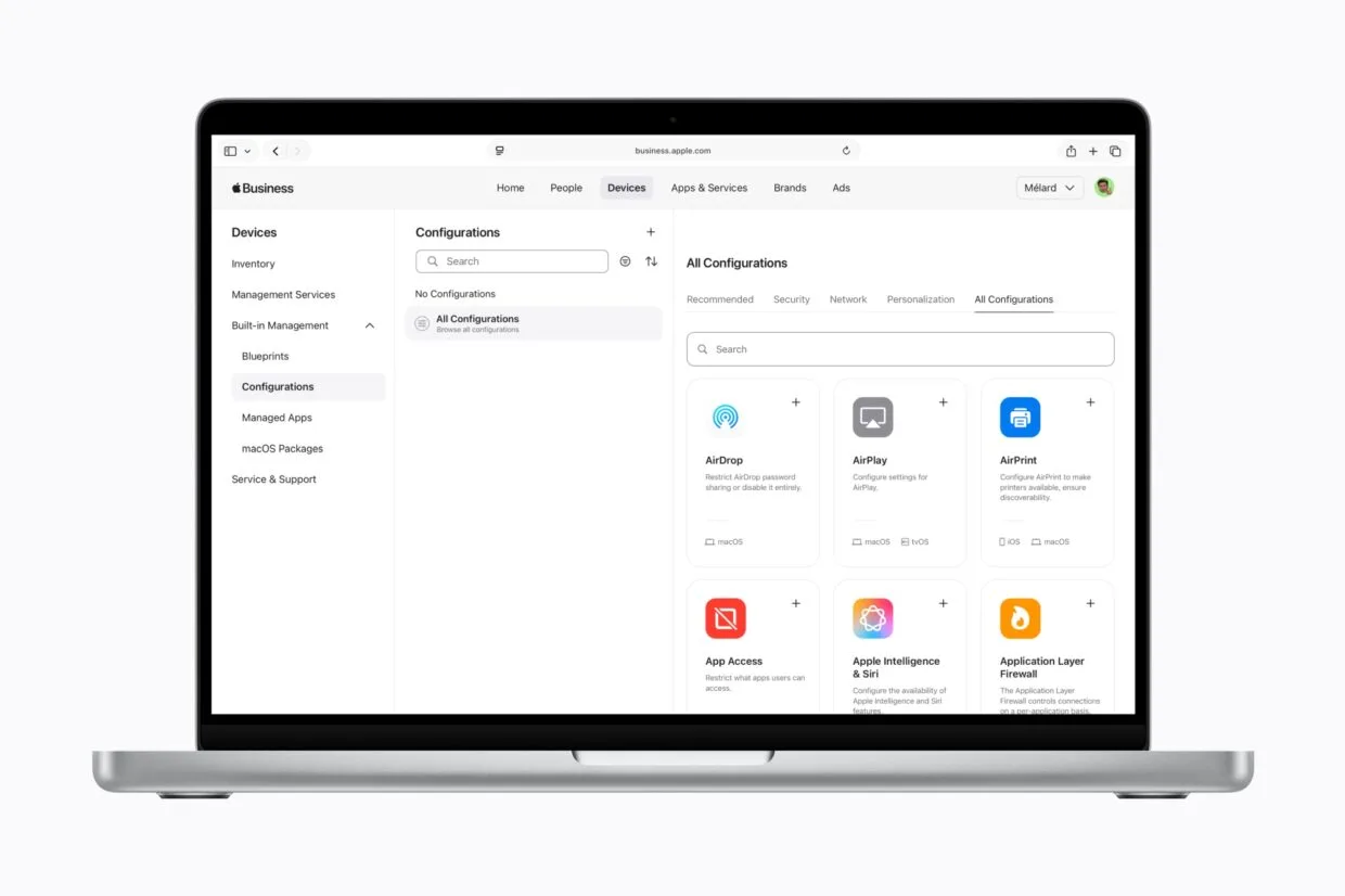 Apple Business configurations