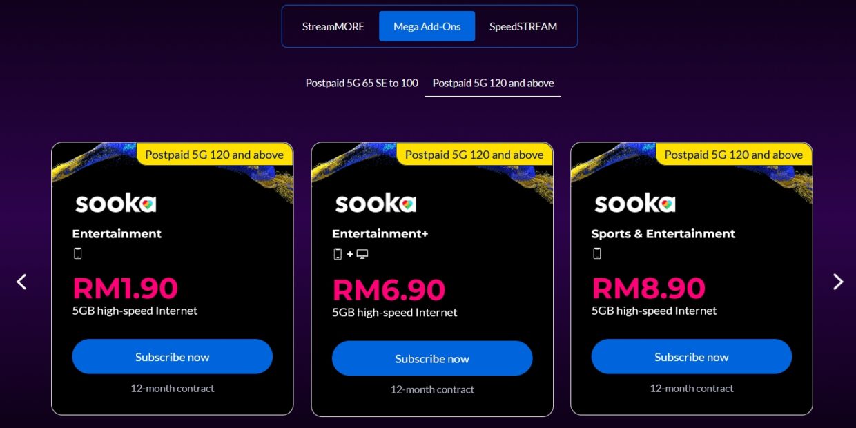 CelcomDigi sooka prices postpaid mega add-on