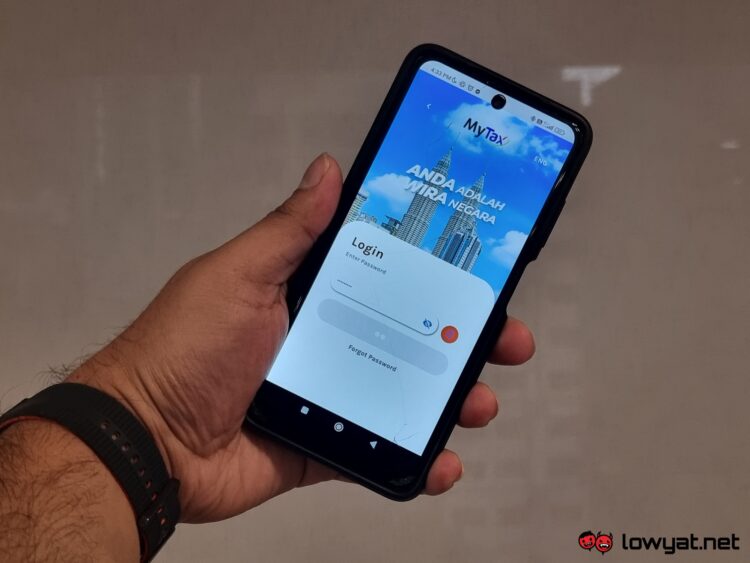 MyTax Mobile App Login Page