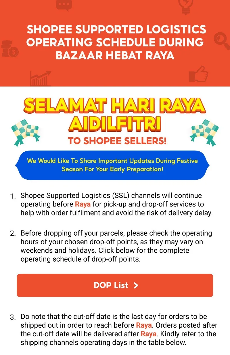 Shopee Deadline Hari Raya Aidilfitri