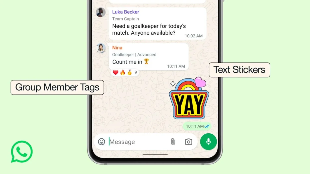 Whatsapp text stickers