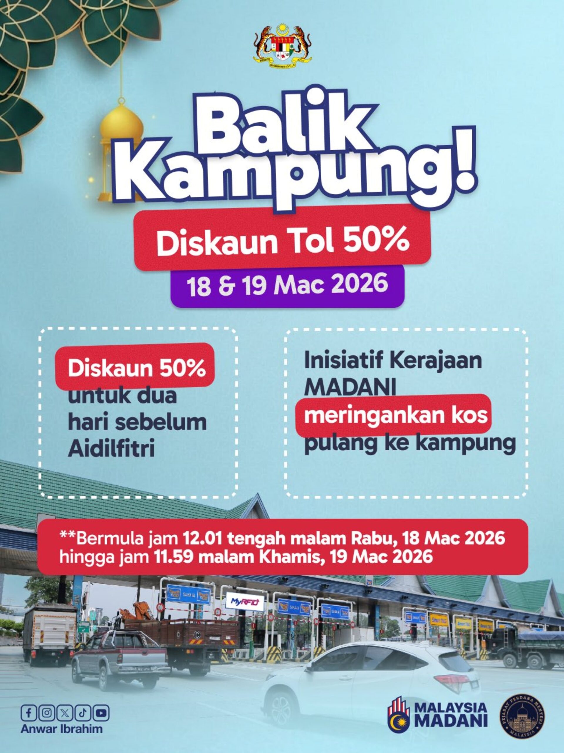 hari raya 2026 toll discount