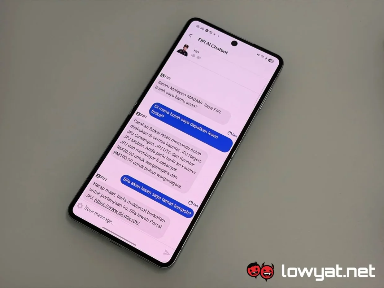 MyJPJ app update chatbot