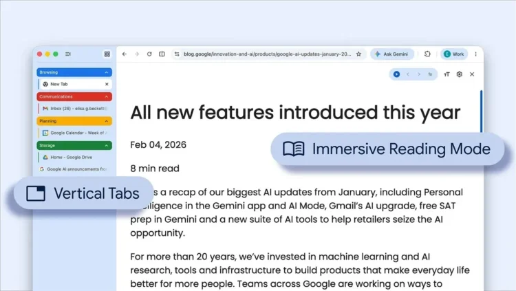 Google Rolls Out Vertical Tabs, Reading Mode For Chrome