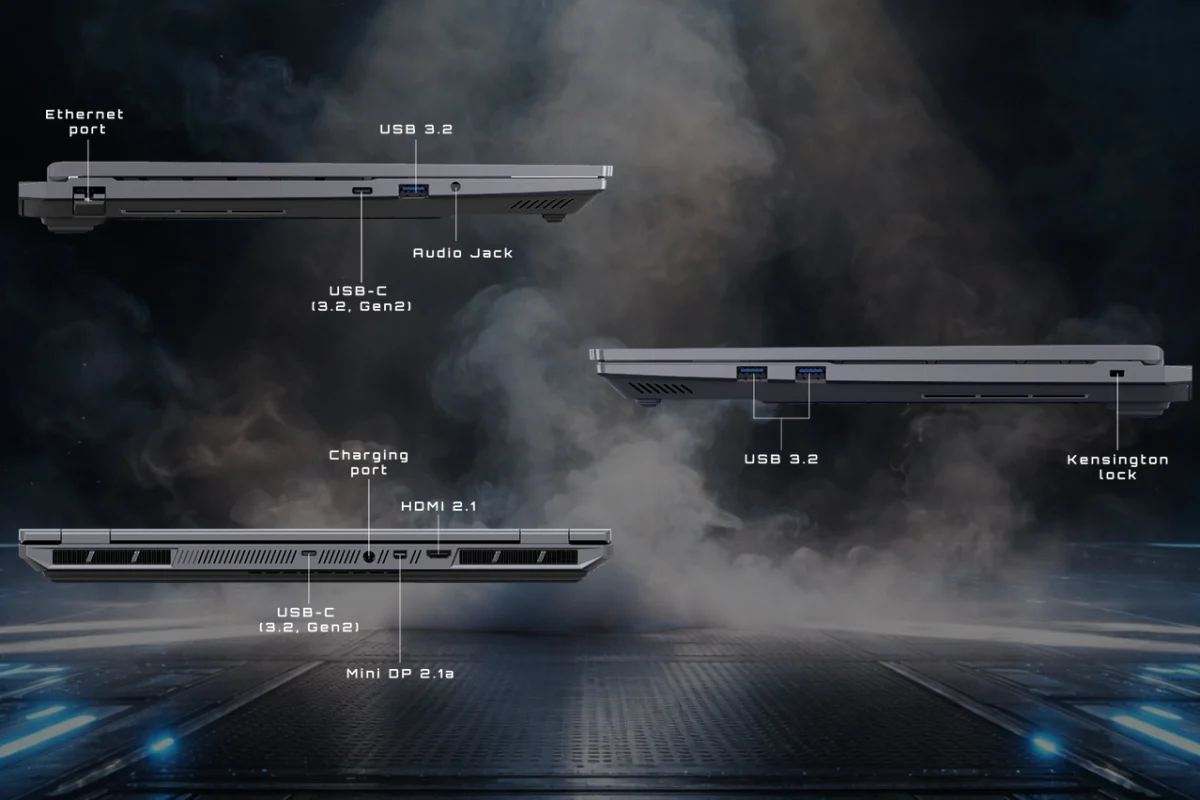 Illegear Core series gaming laptop ports