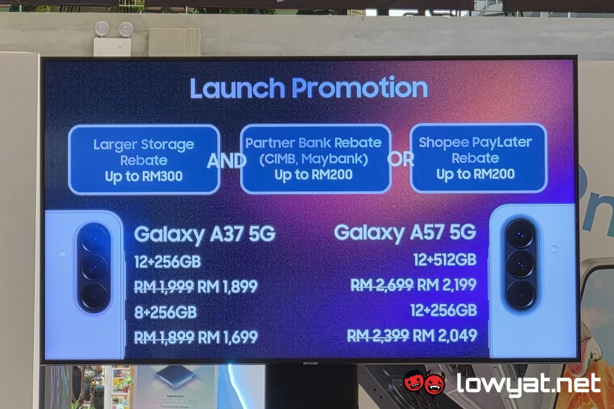 Samsung Galaxy A37 A57 prices