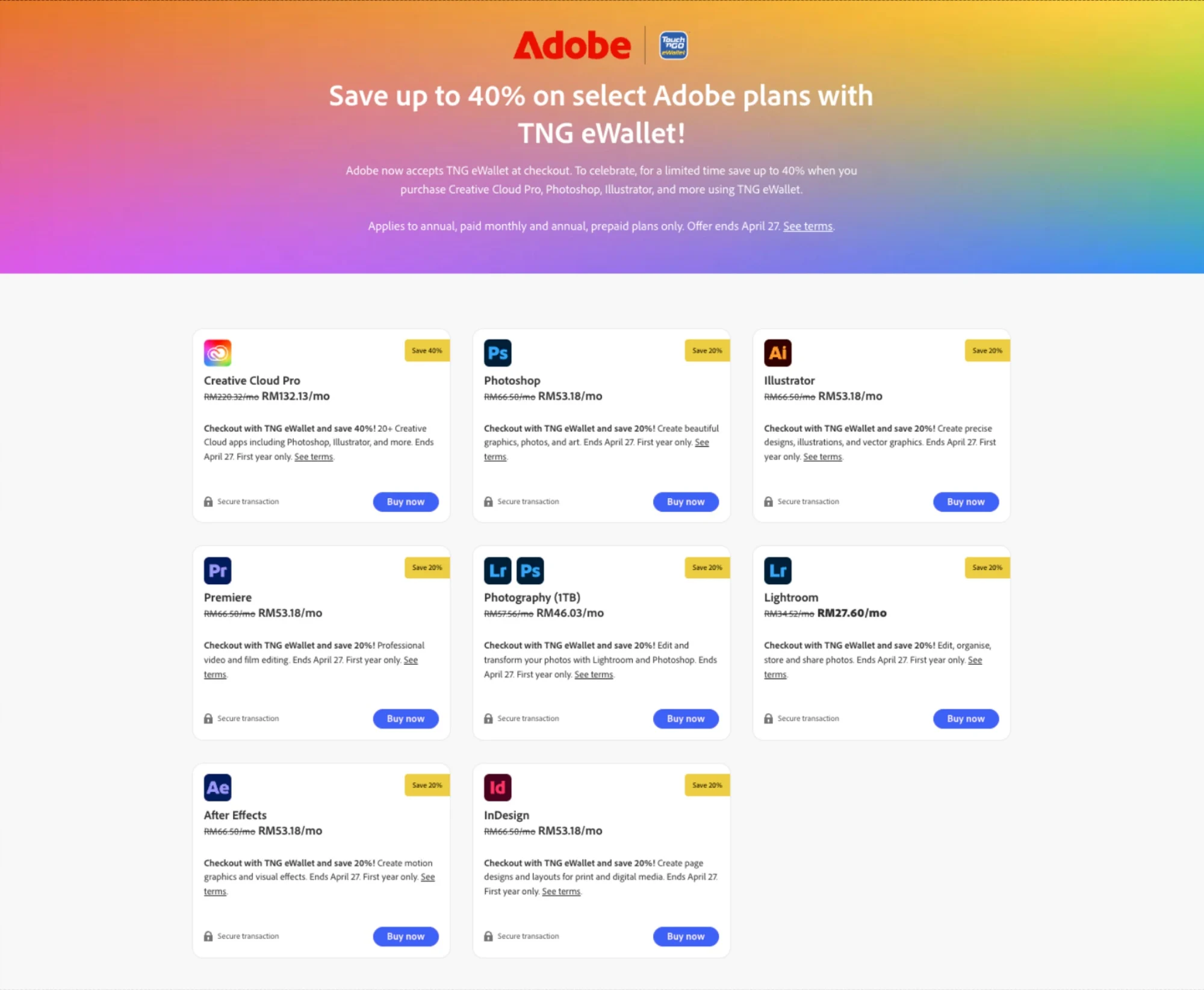 adobe tng ewallet discount april 2026