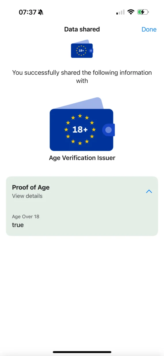European Union age verification app