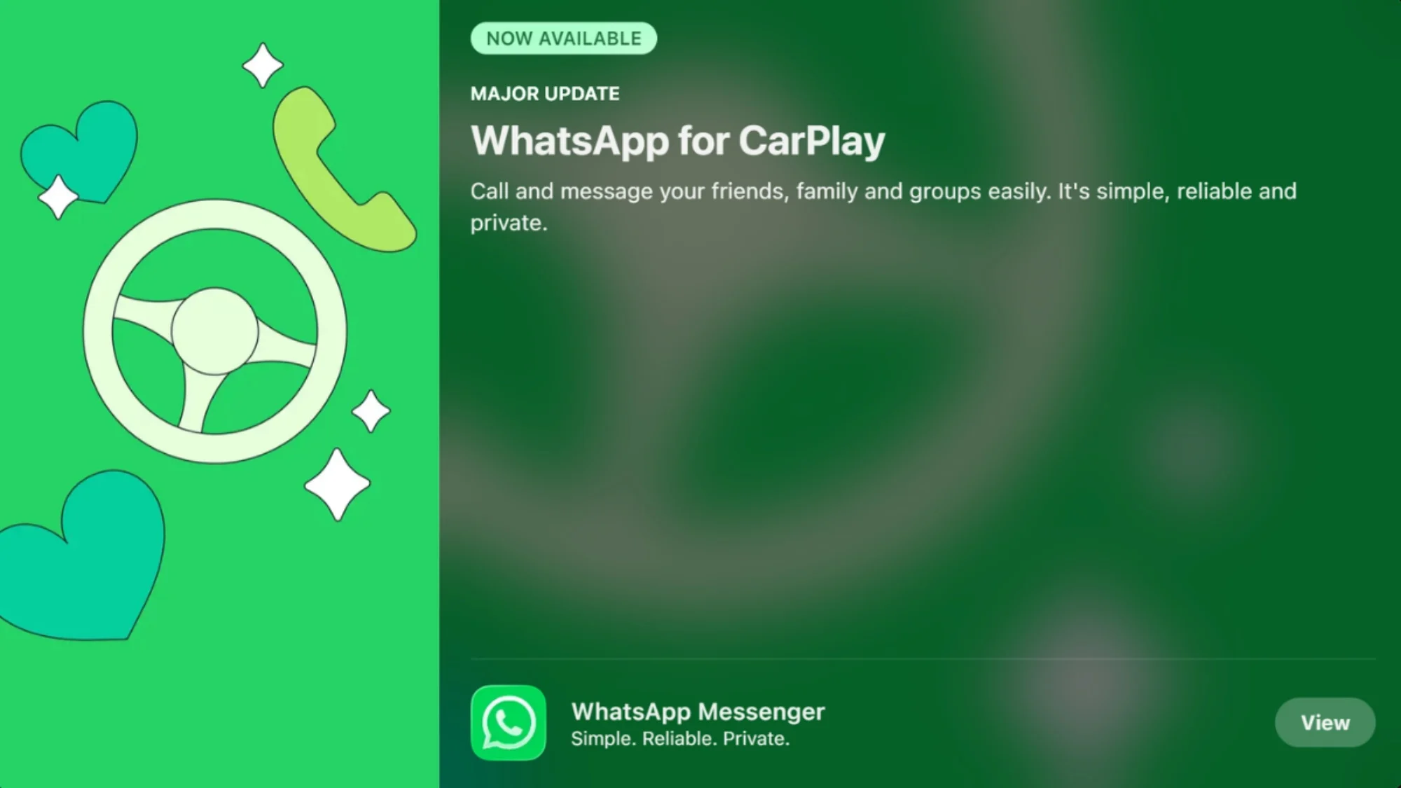 whatsapp apple carplay now available