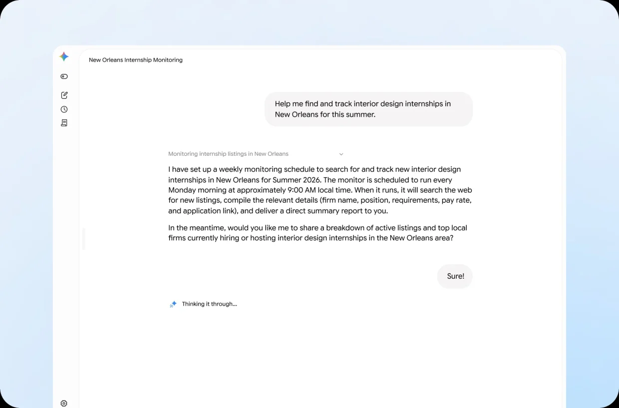 Google Gemini Spark task