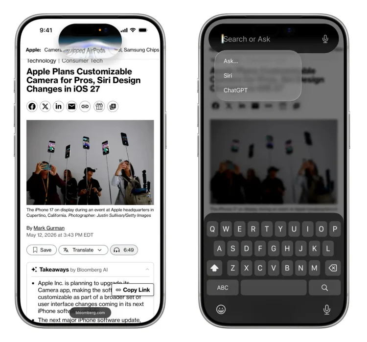 Apple iOS 27 Siri leak