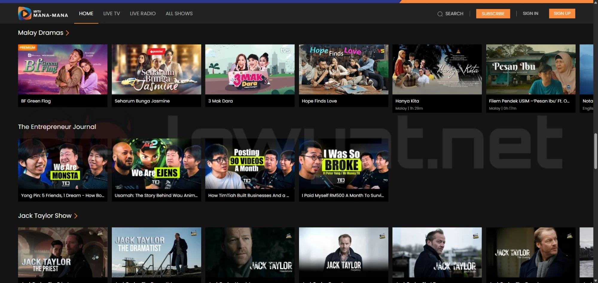 mytv mana-mana web