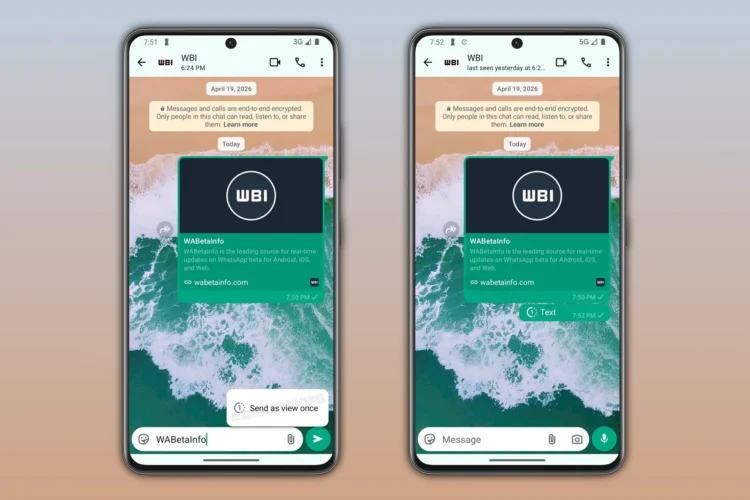 WhatsApp view once text message