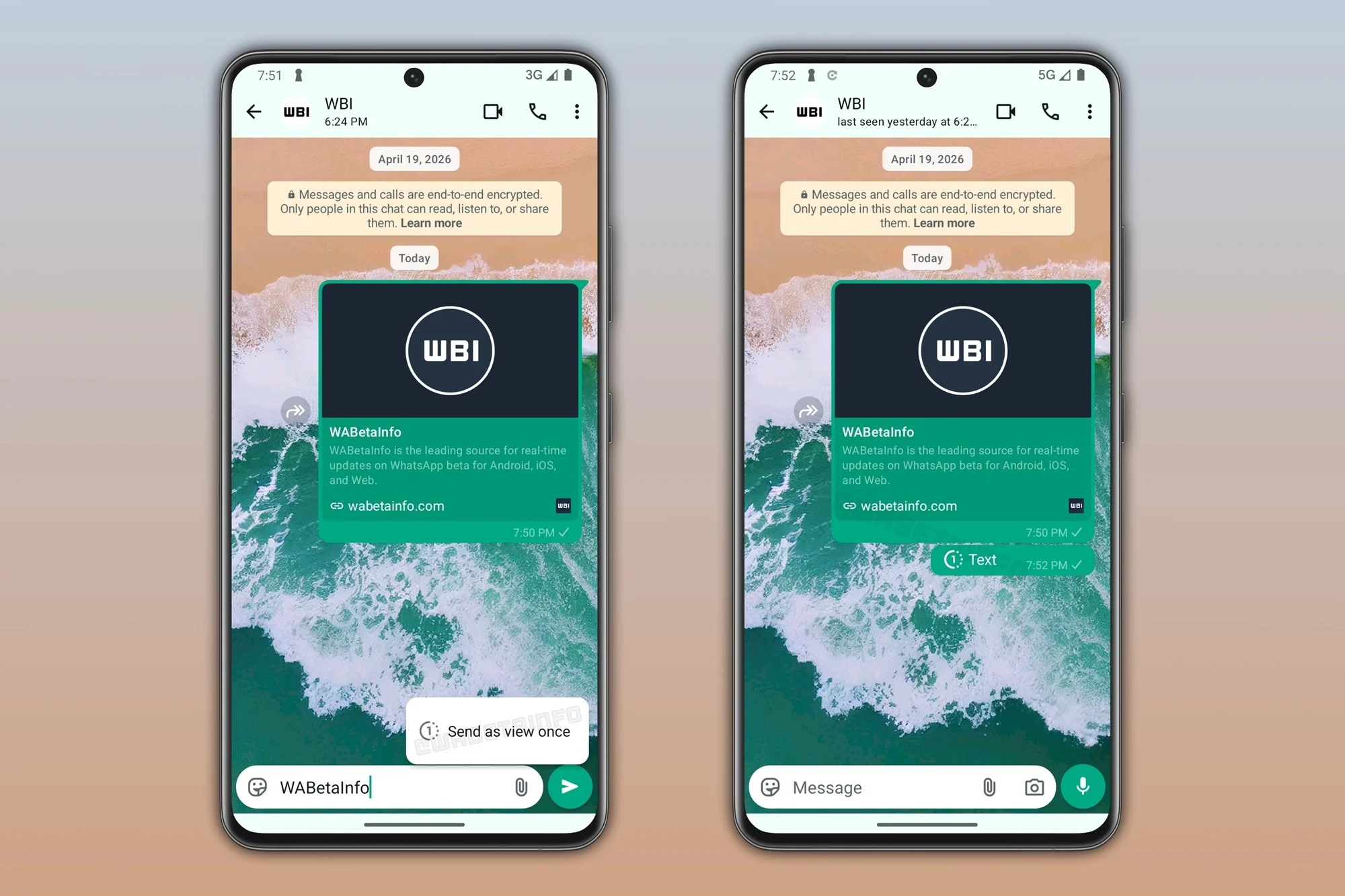 WhatsApp Tests View Once Text Messages