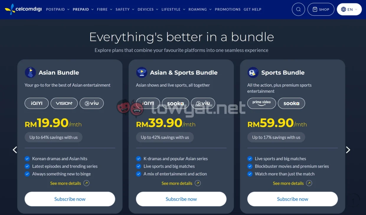 CelcomDigi StreamMORE Bundles