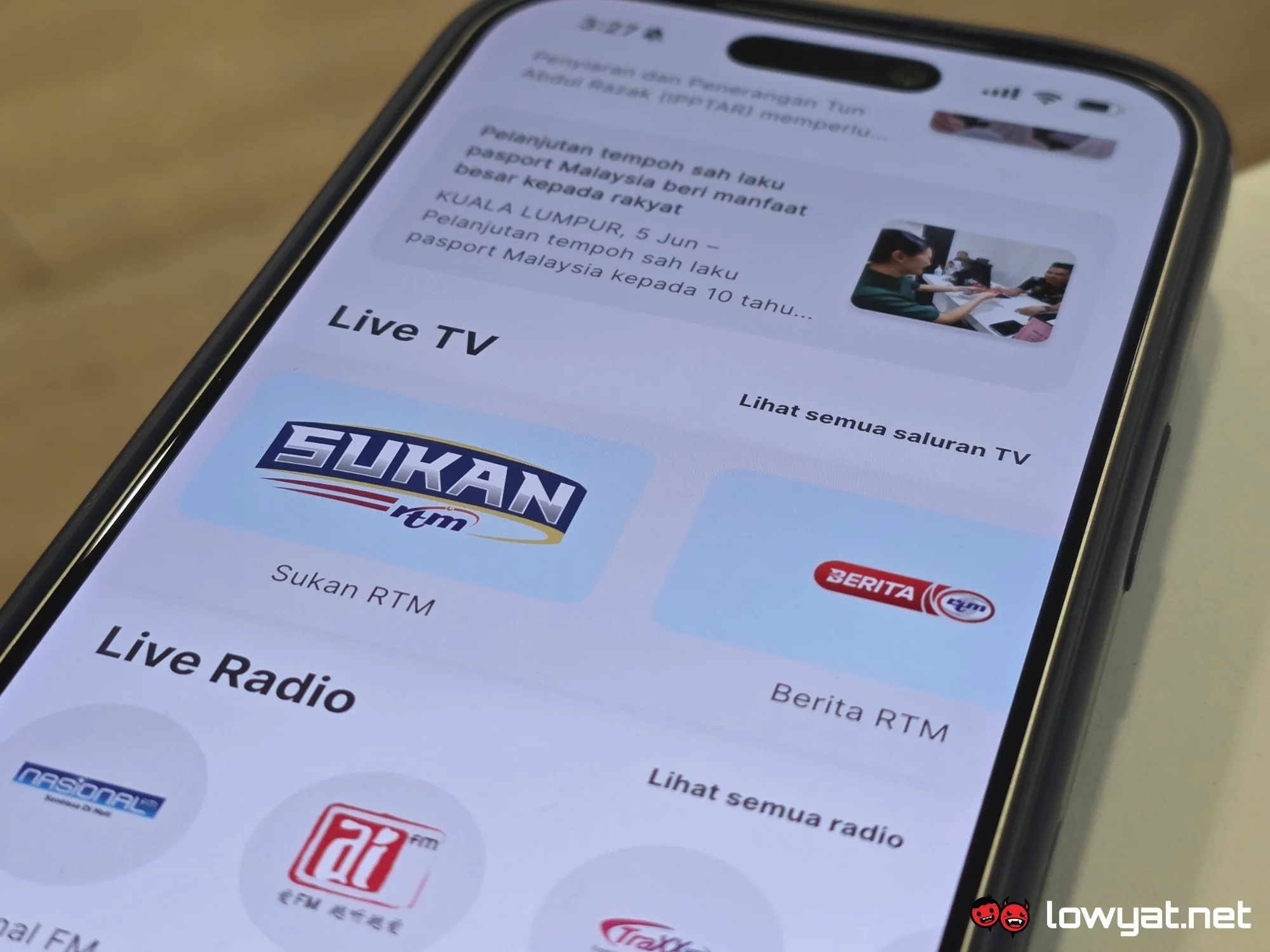 mygov app live tv feature