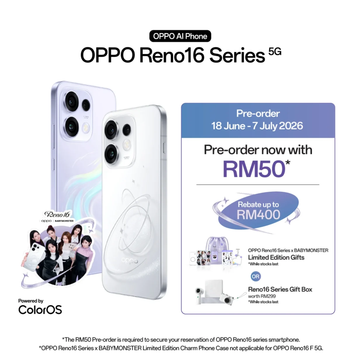 oppo reno16 series launch date malaysia pre-order