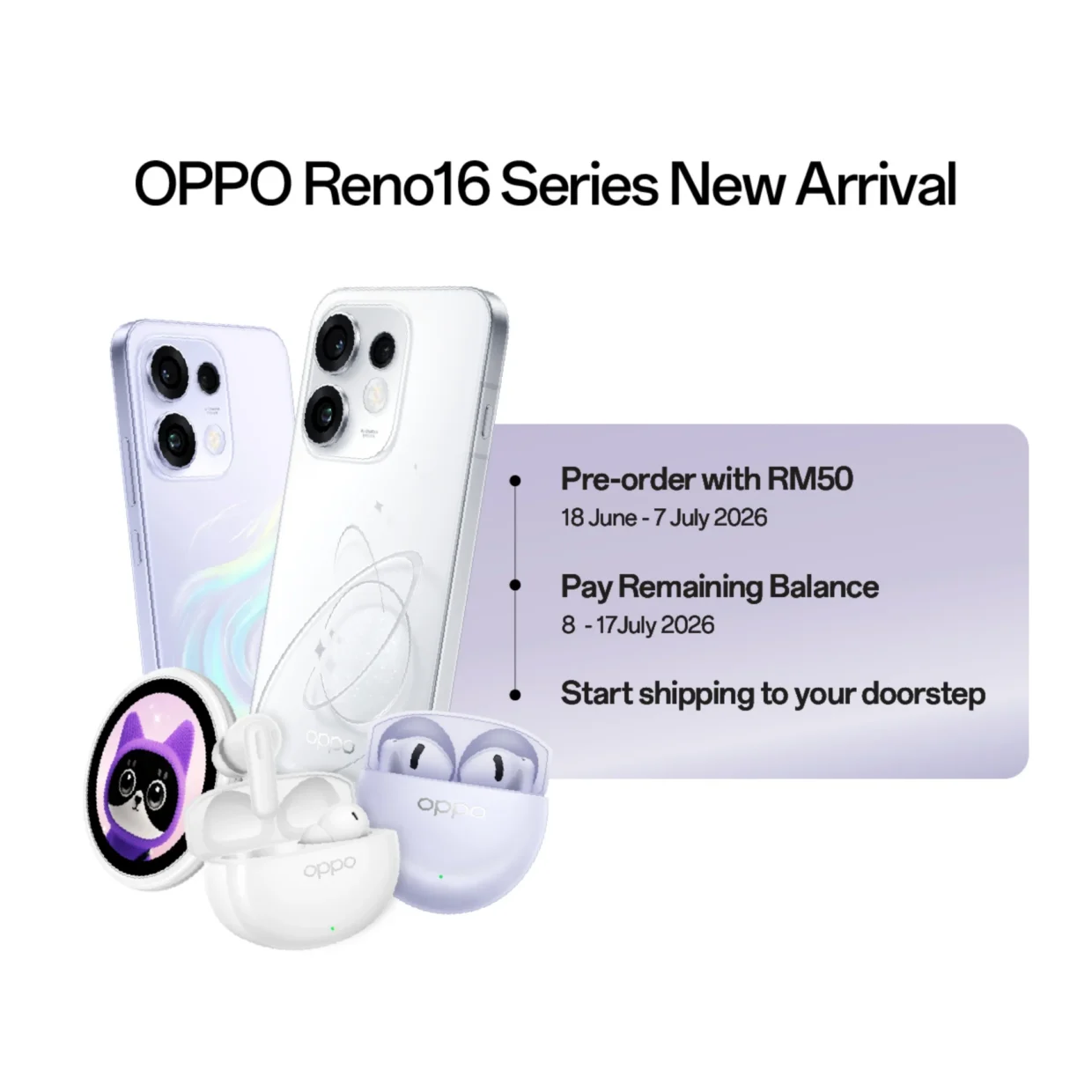 oppo reno16 series launch date malaysia pre-order