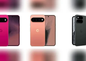 Pixel 11 “Fuchsia”, Pixel 11 Pro "Dune", and Pixel 11 Pro Fold "Midnight" (Left to right) (Image: 9to5Google)
