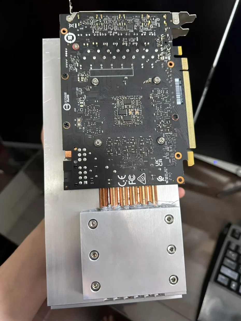 Gamer Slaps 2.5kg Aluminium Heatsink On To RTX 4060 5 Fanless cooling rtx 4060 2.5kg heatsink 3