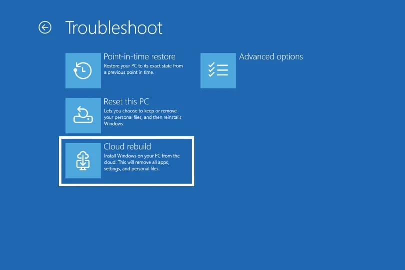 Microsoft Tests Cloud Rebuild To Restore Windows 11 Without Drives 2 Microsoft Windows 11 Cloud rebuild