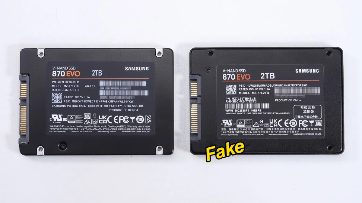 Japanese Outlet Uncovers Fake Samsung 870 EVO That Dies After Writing 120GB 4 Samsung 870 EVO 1 2