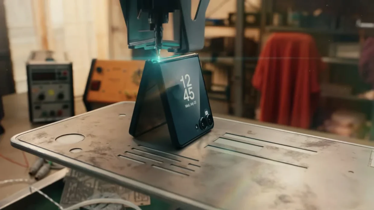 Samsung Sends An Interesting Message With Its Spider-Man-Themed Foldables Ad 2 Samsung Galaxy Z Flip8 Spider-Man ad powered while still printing