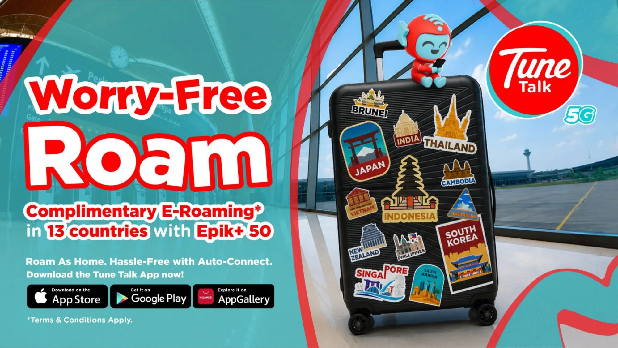 Tune Talk Introduces Free E-Roaming In 13 Countries For Selected Plans