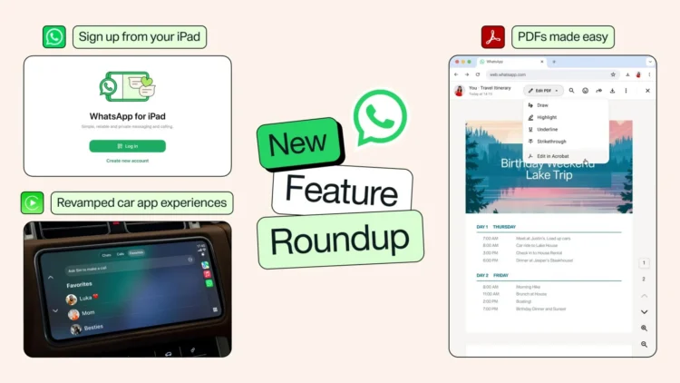 WhatsApp Introduces iPad Registrations, Native PDF Reader, Refreshed Car Apps And More 1 WhatsApp new features 2026