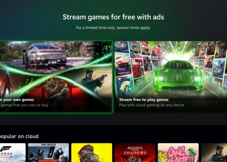 Xbox ad-supported game streaming
