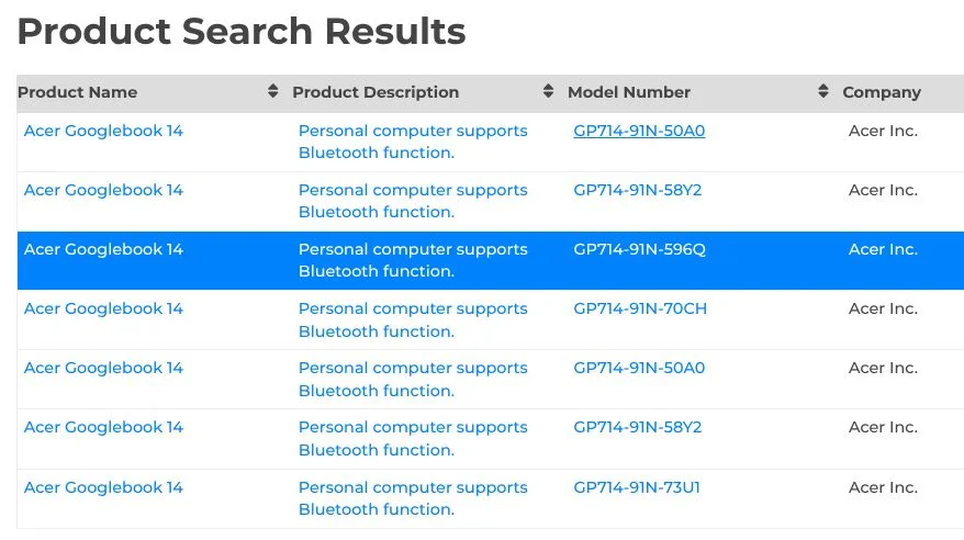 Acer Googlebook 14 To Feature Intel Panther Lake CPU And 2.8K OLED Display 3 Acer Googlebook 14 Bluetooth SIG 2