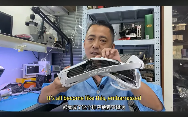 An NVIDIA RTX 5060 Ti Was Resurrected After Being Bent In Half In A Car Crash 1 Image: Brother Zhang via YouTube.