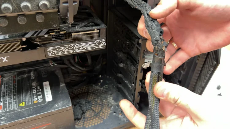 NVIDIA RTX 5070 PCIe Power Cable Melts After User Splits One 8-Pin Cable Into Two 1 Image: VIK-off via YouTube.