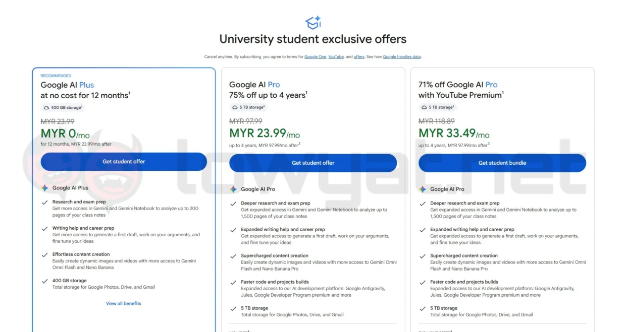 Google Free AI Plan College