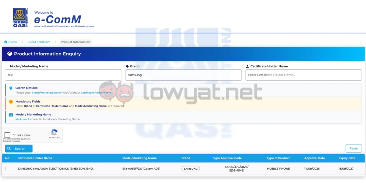 Samsung Galaxy A08, A07s Now Listed On SIRIM; Possibly Launching This Month 3 Samsung Galaxy A08 SIRIM
