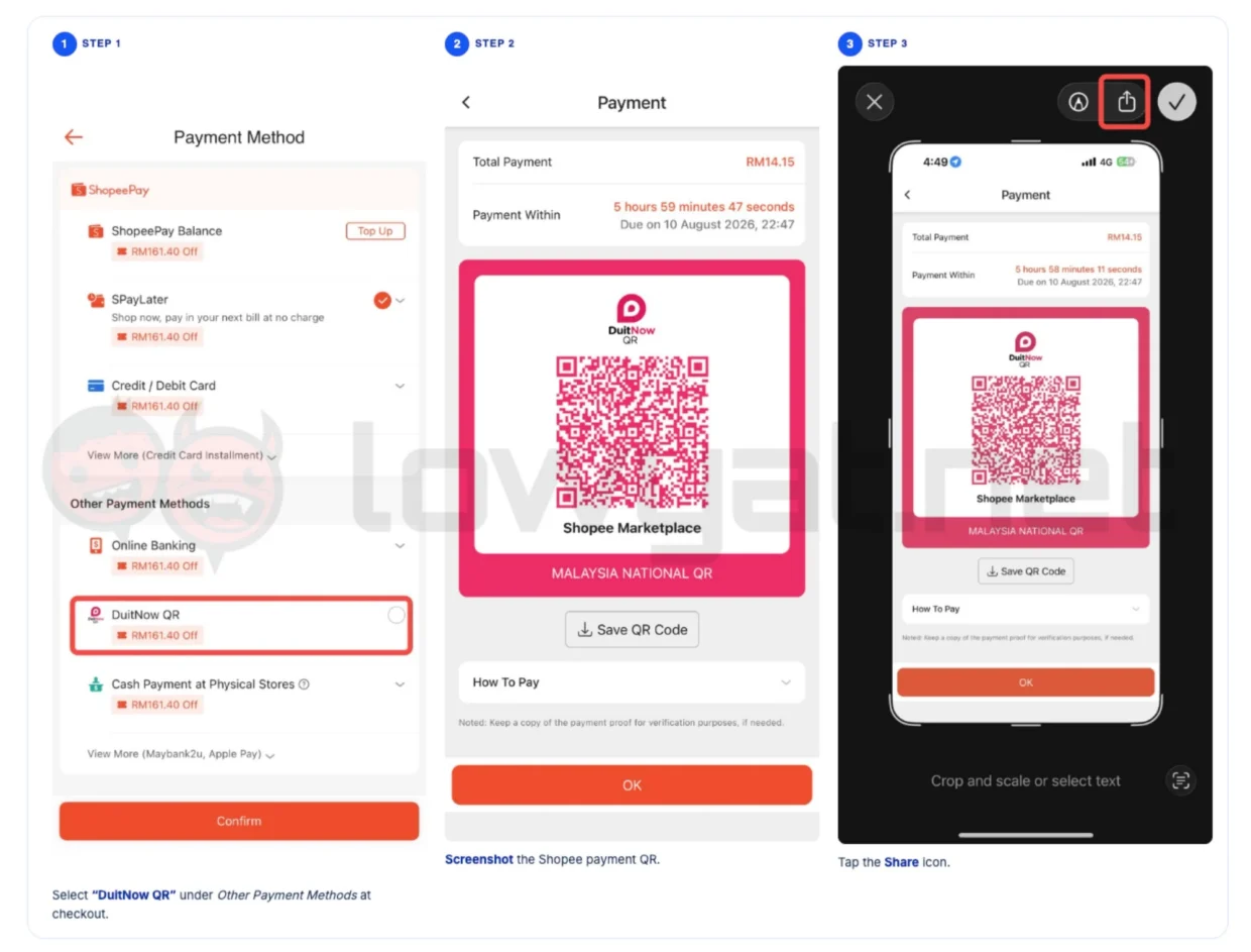 shopee tng ewallet duitnow qr