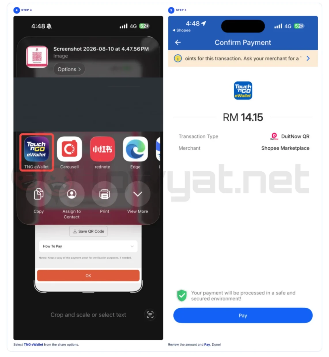 shopee tng ewallet duitnow qr