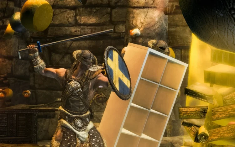 IKEA Has An Official Skyrim Mod That’s Just A Sentient Shelf 1 Ikea Skyrim mod Kallax Storageborn