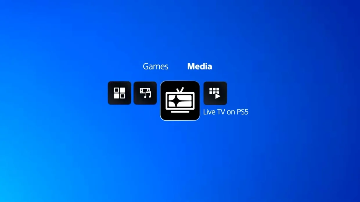 PlayStation Announces Ad-Supported Live TV On PS5 2 PlayStation Live TV on PS5 US logo in Media tab
