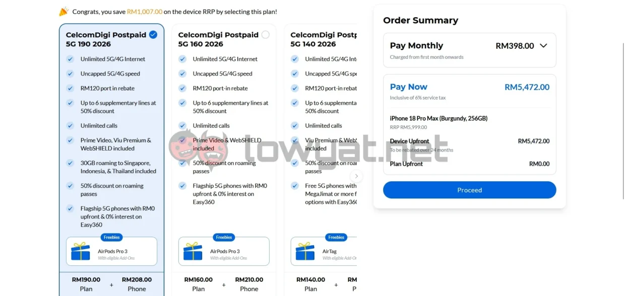 iPhone 18 Pro Max pre-order CelcomDigi 24