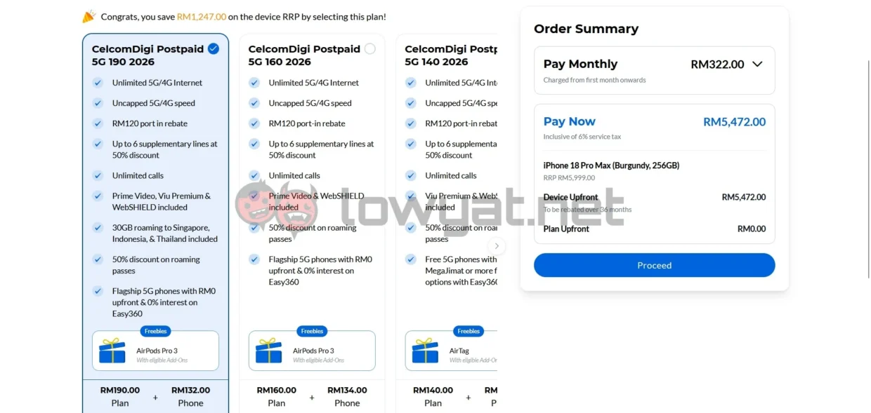 iPhone 18 Pro Max pre-order CelcomDigi 36